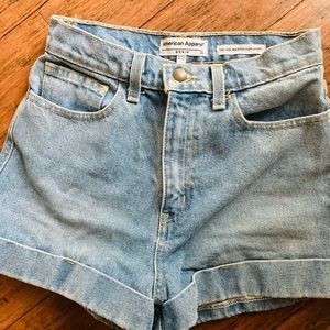 Vintage, like new American Apparel high waisted denim shorts.